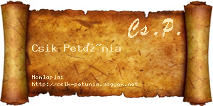 Csik Petúnia névjegykártya